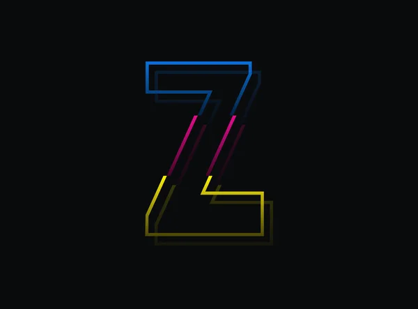 Γραμματοσειρά Γράμμα Διάνυσμα Desing Λογότυπο Dynamic Split Color Μπλε Ροζ — Διανυσματικό Αρχείο