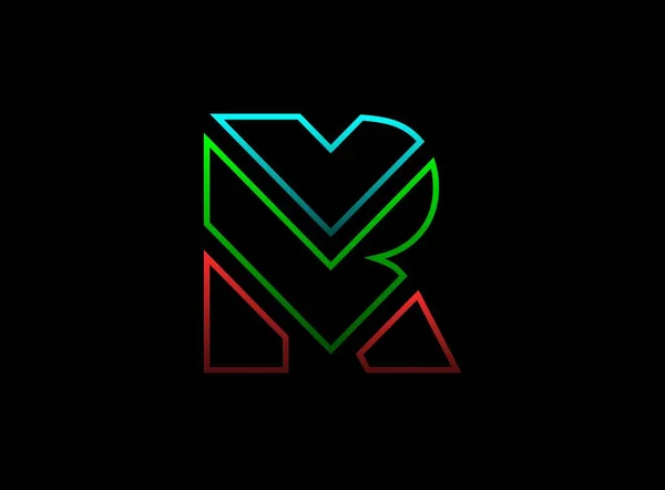 Písmo Vektorové Logo Desing Dynamické Rgb Split Color Červená Zelená — Stockový vektor
