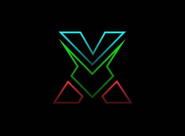 Fonte Letra Logotipo Desing Vetorial Dinâmico Rgb Split Color Vermelho — Vetor de Stock