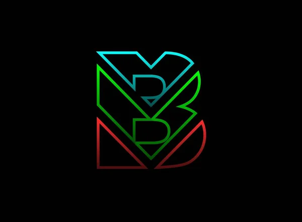 Písmo Písmene Logo Vektoru Desing Dynamické Rgb Split Color Červená — Stockový vektor