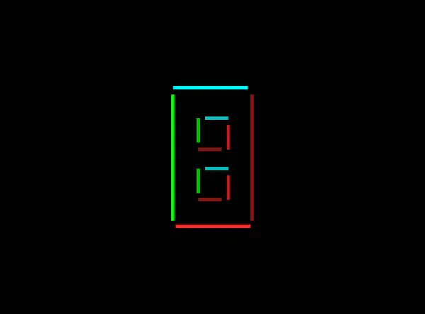 Cyfr Wektor Zarys Skoku Desing Logo Czcionki Czerwony Zielony Niebieski — Wektor stockowy