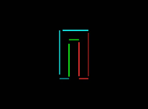 Літерний Векторний Контурний Штрих Логотип Шрифту Червоний Зелений Синій Колір — стоковий вектор