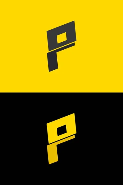Pフォント文字のロゴ 稲妻のフラッシュパワーデザイン エネルギーラベル ロックミュージックポスター スーパーヒーロープリントなどのために — ストックベクタ
