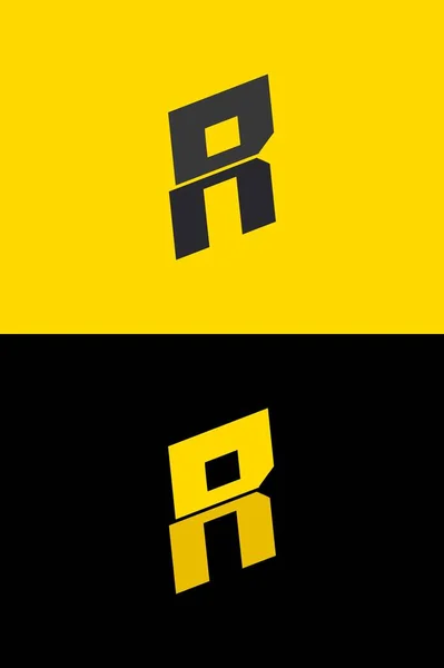 Rフォント文字のロゴ 稲妻のフラッシュパワーデザイン エネルギーラベル ロックミュージックポスター スーパーヒーロープリントなどのために — ストックベクタ