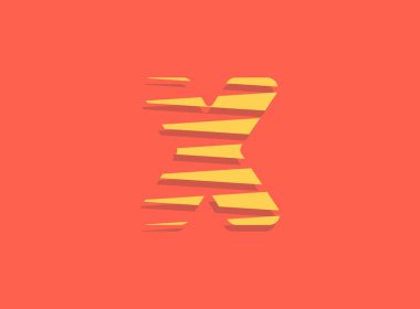 X harfi hızlı, hızlı hareket logosu. Spor stili fütüristik eğilim tasarımı dağıtım posterleri, endüstriyel, yarış kimliği ve daha fazlası için kullanışlı