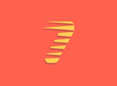 Hızlı 7 numara, hızlı hareket logosu. Spor stili fütüristik eğilim tasarımı dağıtım posterleri, endüstriyel, yarış kimliği ve daha fazlası için kullanışlı