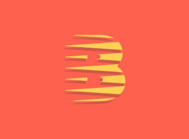 B harfi hızlı, hızlı hareket logosu. Spor stili fütüristik eğilim tasarımı dağıtım posterleri, endüstriyel, yarış kimliği ve daha fazlası için kullanışlı