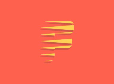 F harfi hızlı, hızlı hareket logosu. Spor stili fütüristik eğilim tasarımı dağıtım posterleri, endüstriyel, yarış kimliği ve daha fazlası için kullanışlı