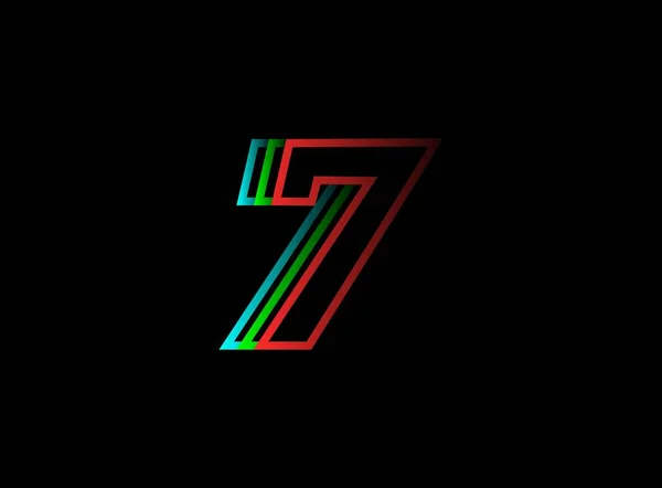 Hızlı 7 numara yazı tipi, hızlı hareket logosu. Teslimat posterleri, sanayi, yarış kimliği ve daha fazlası için spor stili fütüristik eğik tasarım