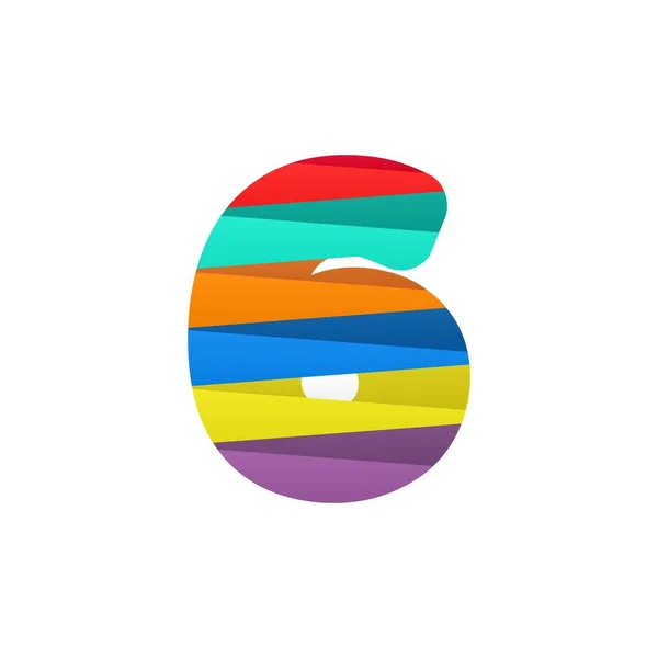 Logo Numeri Con Linee Diagonali Colorate Etichetta Del Marchio Colorful — Vettoriale Stock