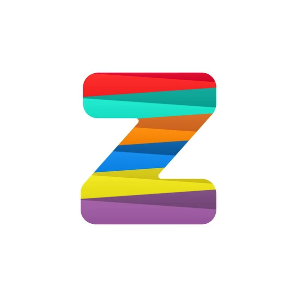 Λογότυπο Γραμμάτων Πολύχρωμες Διαγώνιες Γραμμές Για Brand Label Colorful Anniversary — Διανυσματικό Αρχείο
