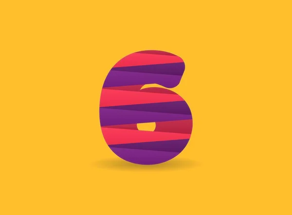 Renkli Köşegen Çizgileri Olan Numaralı Logo Marka Etiketi Renkli Yıldönümü — Stok Vektör