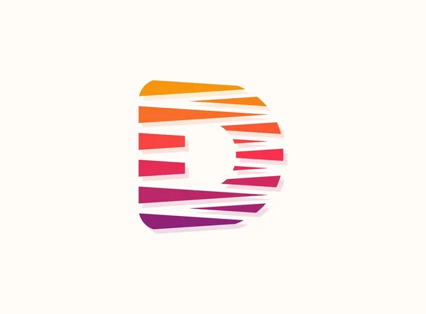 Çapraz Çizgileri Olan Harfi Gradyan Renk Logosu Dilimlenmiş Tasarım Yaratıcı — Stok Vektör