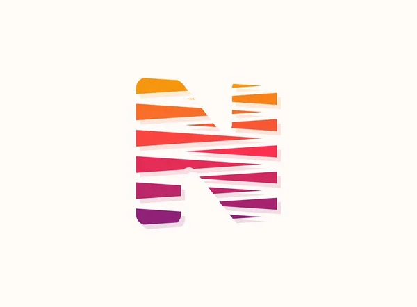 Lettera Logo Colore Sfumato Alla Moda Con Linee Diagonali Design — Vettoriale Stock