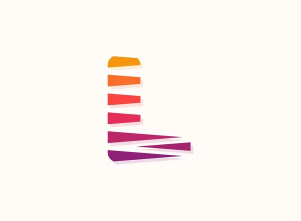 Lettera Logo Colore Sfumato Alla Moda Con Linee Diagonali Design — Vettoriale Stock