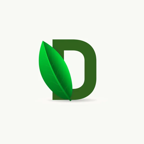 Logotipo Carta Eco Com Folha Fonte Vetorial Para Cartazes Natureza — Vetor de Stock