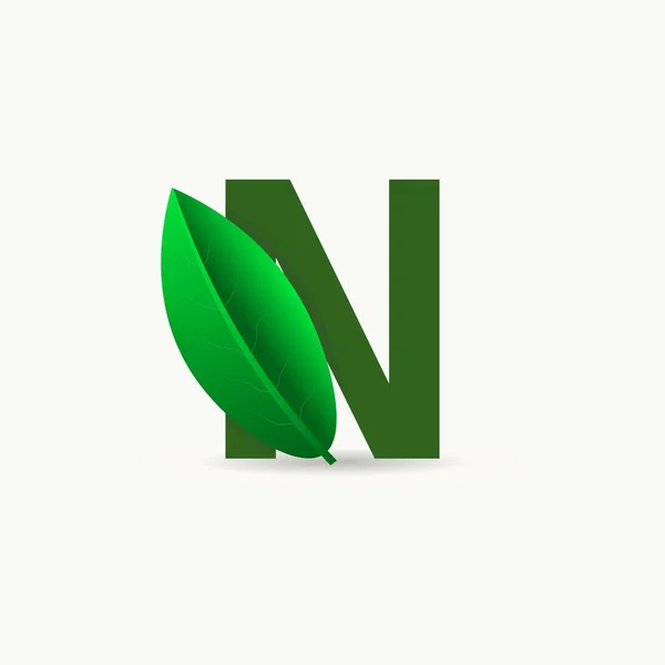 Písmeno Eco Logo Listem Vektorové Písmo Pro Plakáty Přírody Ekologický — Stockový vektor