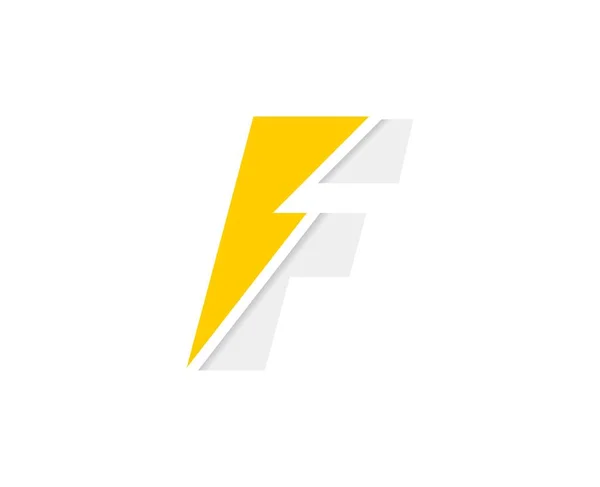 Letter Logo Vector Font Lightning Flash Power Icon — Stock Vector