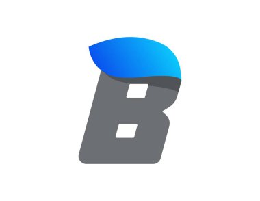 B harfi aqua yazı tipi, mavi su damlası tasarımı