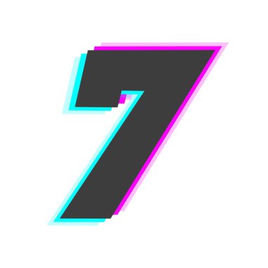 7 numara vektör hatası, modaya uygun renk yazı tipi. Mobil uygulama logosu, yaratıcı poster, tasarım ögesi ve daha fazlası için