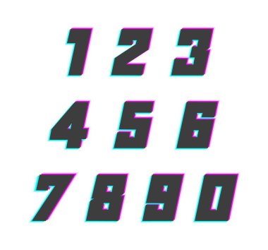Vektör numarası modayı belirleyen renk yazıtipi. Mobil uygulama logosu, yaratıcı poster, tasarım ögesi ve daha fazlası için