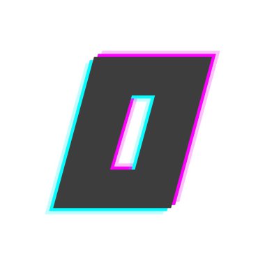 O harfi vektör hatası, moda renk yazı tipi. Mobil uygulama logosu, yaratıcı poster, tasarım ögesi ve daha fazlası için