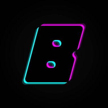 B letter, vector bright neon font. For dark night theme, vibrant identity, techno design, app logo and more