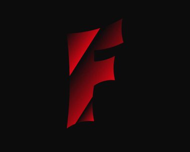 F vektörü dehşeti, korkunç harf. Çılgınca korku acımasız yazı tipi. Suç ya da suç için, korku dolu karanlık gece, korkunç tasarım ve daha fazlası için.