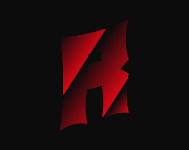 R vektör dehşeti, korkunç harf. Çılgınca korku acımasız yazı tipi. Suç ya da suç için, korku dolu karanlık gece, korkunç tasarım ve daha fazlası için.