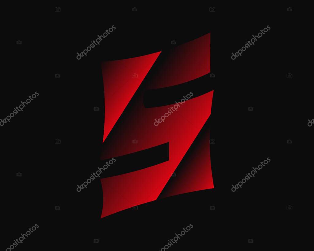 S vector horror, scary letter. Insane fear brutal font . For criminal or crime, horror dark night, wicked terrible design and more