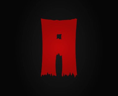 Korkunç, korkunç bir mektup. Çılgın korku vahşi, çığlık yazı tipi. Acayip gece teması tasarımı