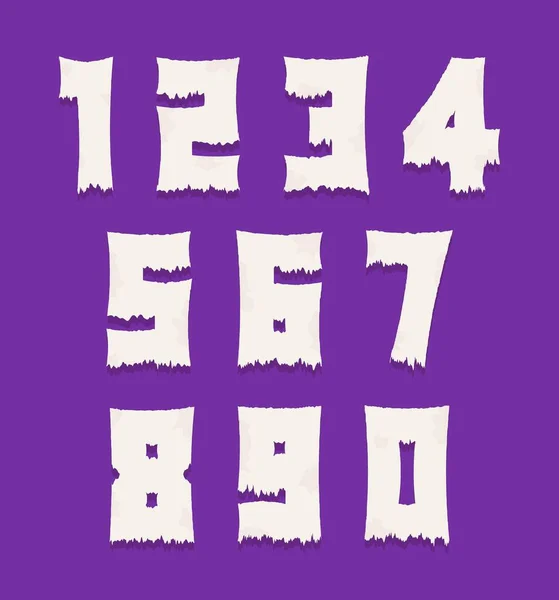 Vector Nummer Ingesteld Met Horror Zombie Fee Geest Lettertype — Stockvector
