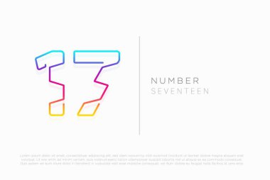 Number 17 logo icon design, vector template