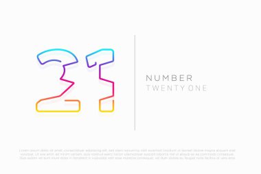 Number 21 twenty one logo icon design, vector template