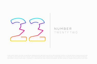 Number 22 twenty two logo icon design, vector template