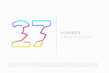 Number 27 twenty seven logo icon design, vector template