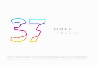 Number 37 thirty seven logo icon design, vector template