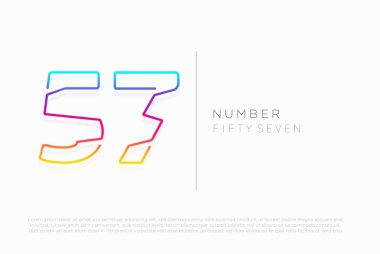 Number 57 fifty seven logo icon design, vector template