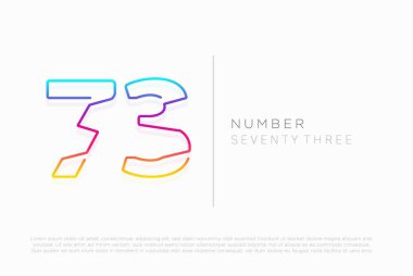 Number 73 seventy three logo icon design, vector template