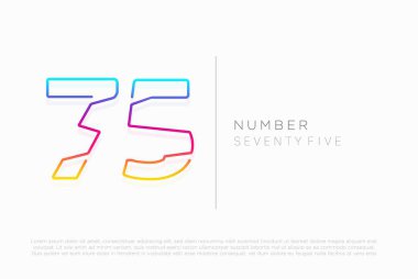Number 75 seventy five logo icon design, vector template