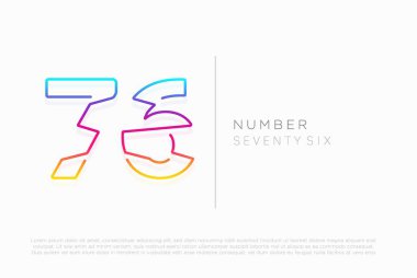 Number 76 seventy six logo icon design, vector template