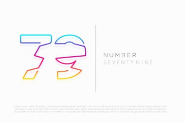 Number 79 seventy nine logo icon design, vector template