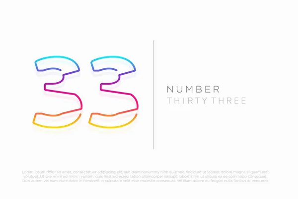 Number Thirty Three Logo Icon Design Vector Template — Stock Vector