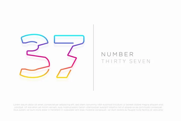 Number Thirty Seven Logo Icon Design Vector Template — Stock Vector