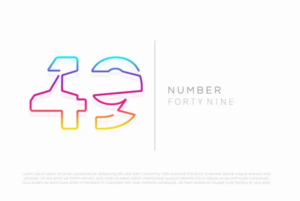 Number Forty Nine Logo Icon Design Vector Template — Stock Vector