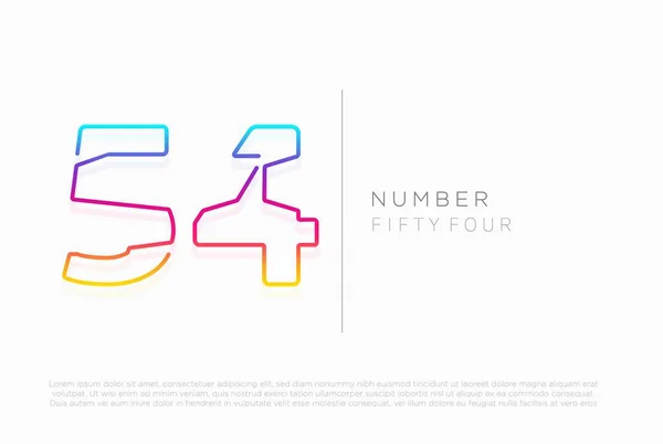 Number Fifty Four Logo Icon Design Vector Template — Stock Vector