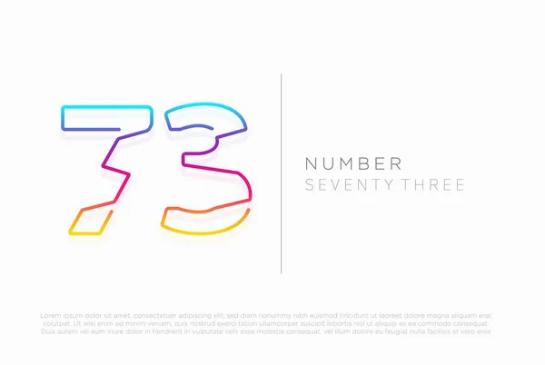 Number Seventy Three Logo Icon Design Vector Template — Stock Vector