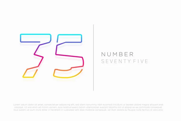 Number Seventy Five Logo Icon Design Vector Template — Stock Vector