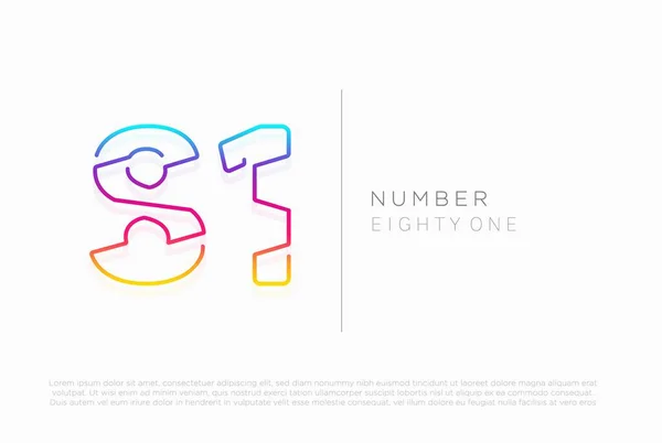 Number 81 eighty one logo icon design, vector template