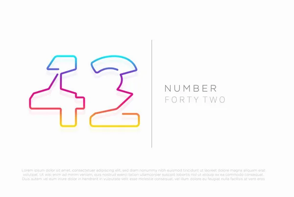 Number Forty Two Logo Icon Design Vector Template —  Vetores de Stock